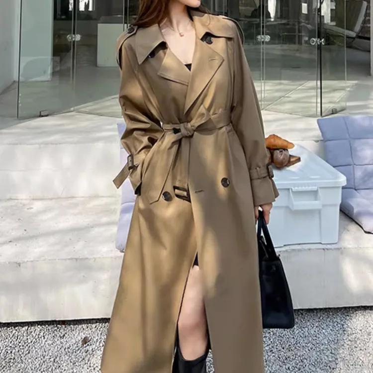 胖mm流行英伦风风衣秋季中长款大码高级感小众休闲外套女大衣过膝