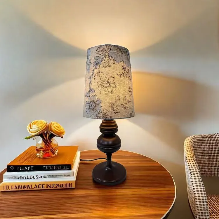 Milet法式中古风复古台灯绣花布艺轻奢床头台灯小夜灯简约高级感