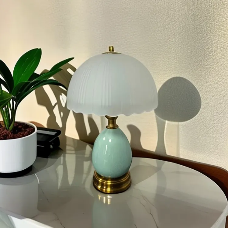 Milet中式复古陶瓷台灯卧室床头灯家用客厅结婚装饰台灯温馨浪漫