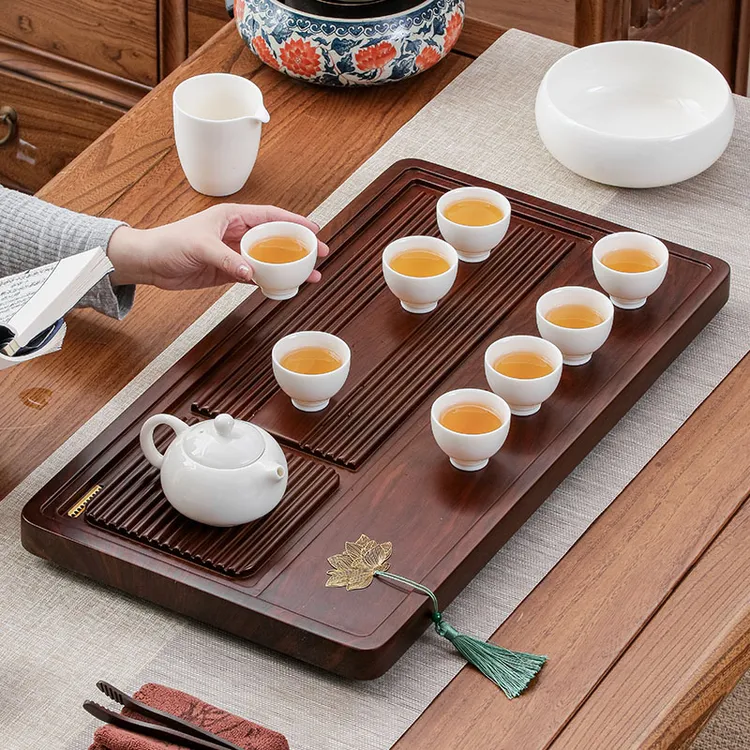 【禅心50】茶具套装家用电木款排水茶盘实木竹制茶托长方形客厅茶台