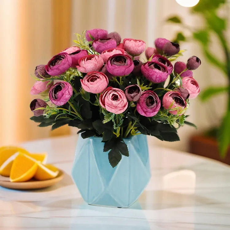 4束仿真花茶苞茶玫欧式家居餐桌花装饰花工艺品假花摆件高级感