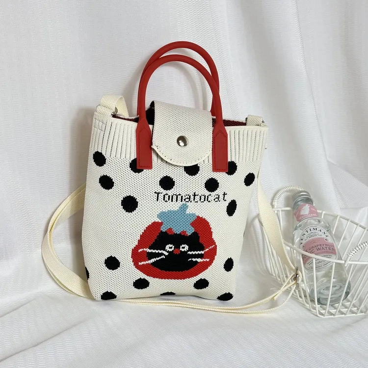 针织手机包大容量秋冬新款单肩斜挎手拎时尚包包洋气百搭小包包