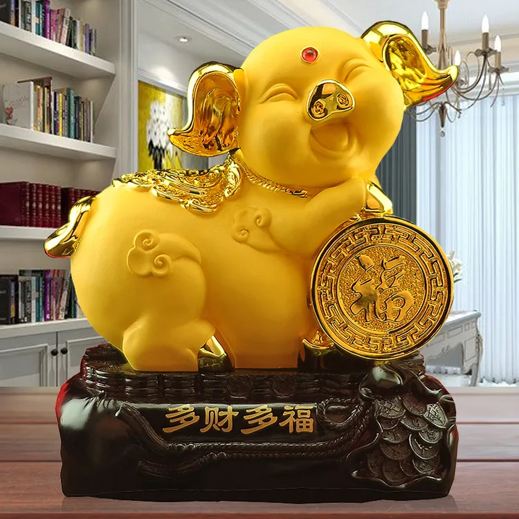 福猪金猪摆件客厅装饰品家居办公室摆设 乔迁开业送礼礼品工艺品