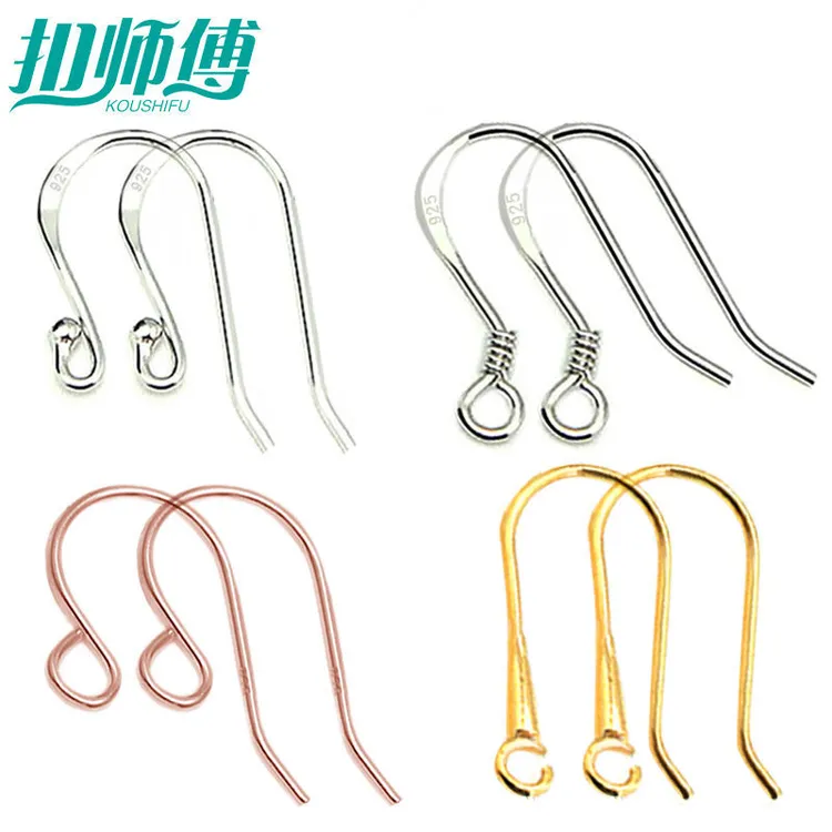 925银银制品 耳钩diy手工饰品耳勾耳饰耳环挂钩配件弹簧耳钩耳勾