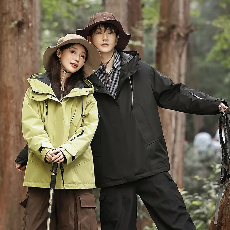 三防情侣冲锋羽绒服男女2024新款冬季防风保暖户外登山抗寒外套衣