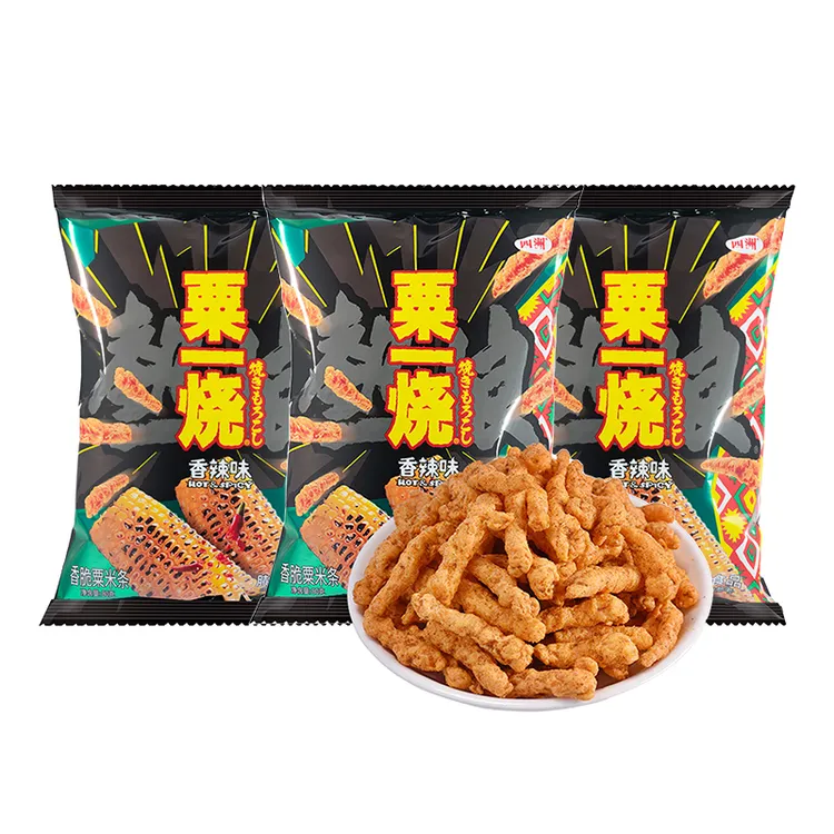 【新口味】四洲粟一烧粟米条热浪香辣玉米棒80g*3非油炸过瘾辣零食F