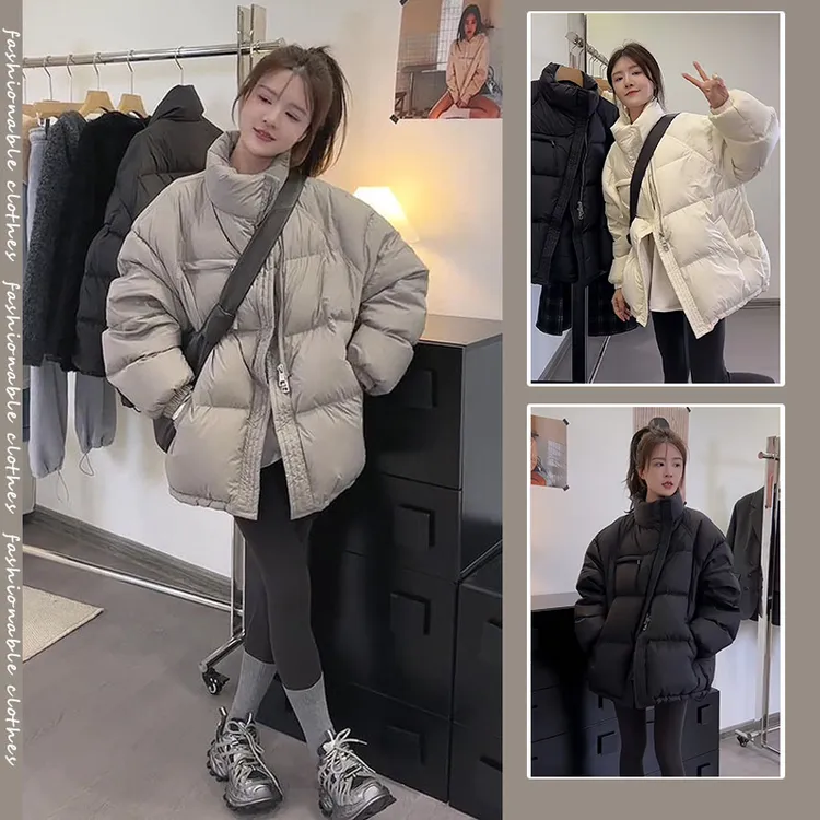 冬装搭配一整套2024年新款立领复古潮流棉服外套百搭裤子两件套装