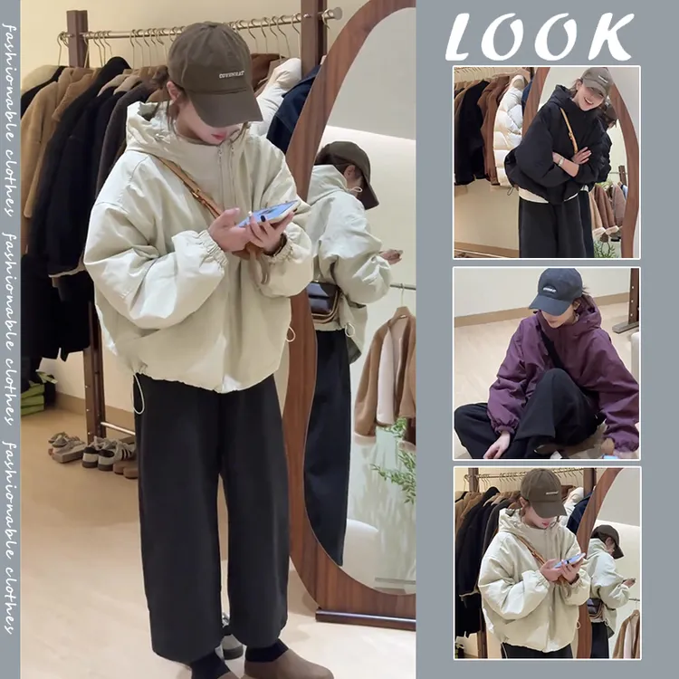 穿搭一整套女装2025年秋冬新款时尚潮流百搭冲锋衣外套裤子两件套