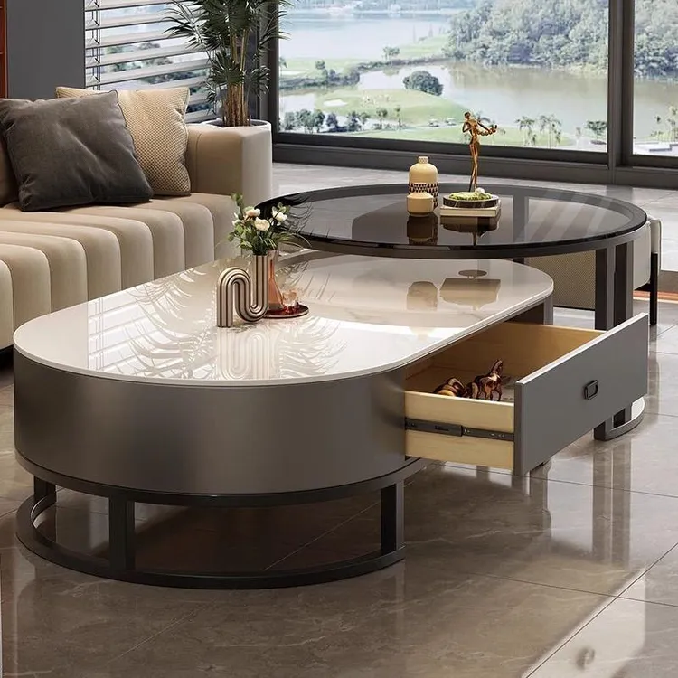 茶几客厅家用轻奢现代简约客厅茶水桌2023新款网红电视柜茶几组合