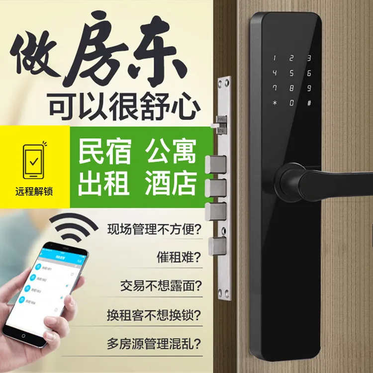 公寓密码锁日租房民宿智能锁通通锁联网小区入户防盗家用门锁