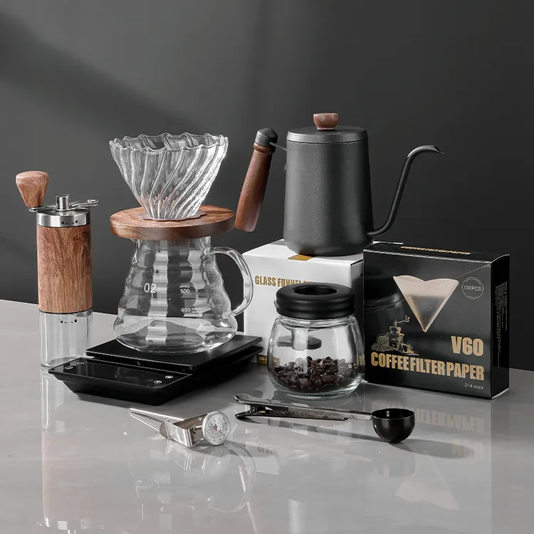 手磨咖啡机手摇家用小型咖啡豆研磨器具全礼盒手冲咖啡壶套装专业