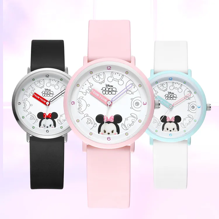 Disney/迪士尼小/初中女生学生手表卡通可爱潮流小清新硅胶石英表