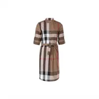 【美国发货】BURBERRY UK8码 女款格纹衬衫式连衣裙 特价无吊牌