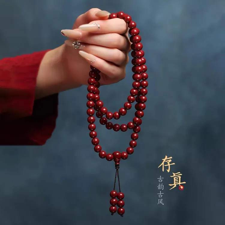 非金属珐琅手链 壹世情诸事顺利红佛珠手链轻奢时尚红色气质