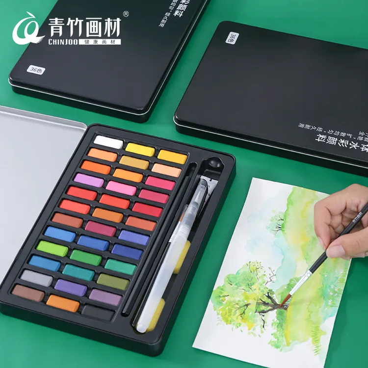 青竹画材大放送 固体水彩+水彩线稿