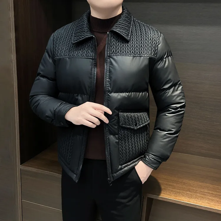 翻领棉服男款冬季2025痞帅男装时尚潮流棉袄加厚保暖男士棉衣外套