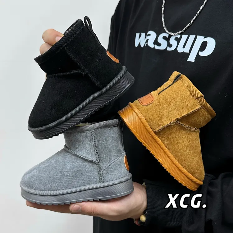 【经典基础款】儿童雪地靴冬季新款加绒加厚冬靴女童软底棉靴子男童宝宝棉鞋保暖