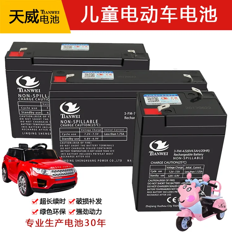 儿童电动车6V4.5AH12伏7ah电瓶玩具汽车摩托童车电瓶蓄电池充电器