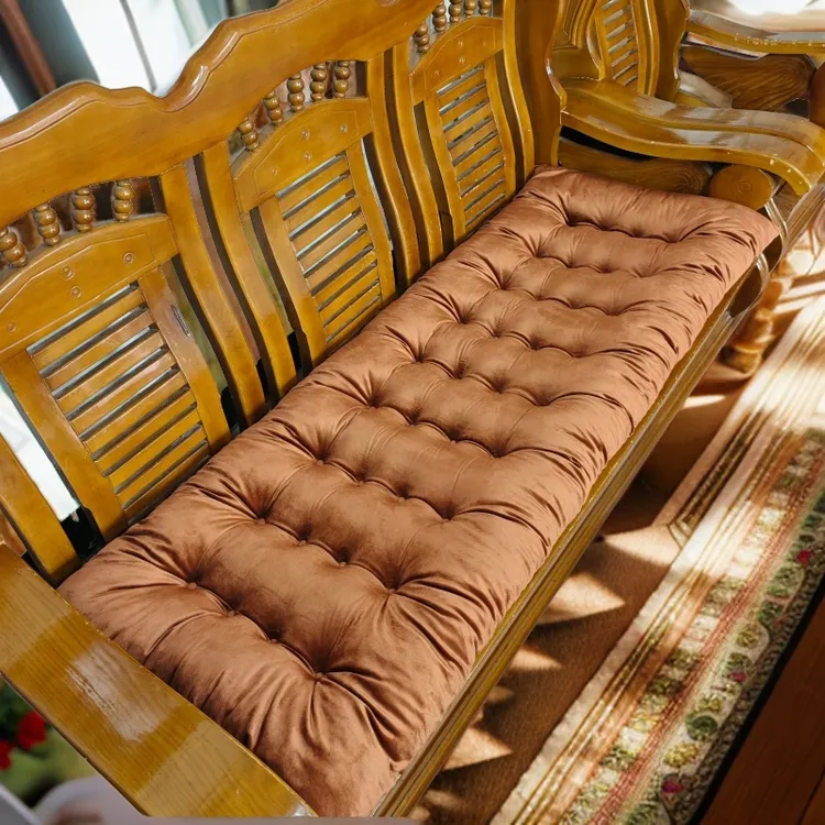 中式实木沙发垫加厚四季通用毛绒坐垫靠背折叠老式长条躺椅垫