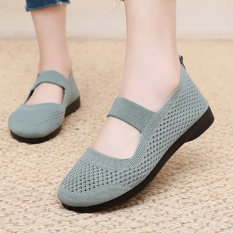 夏季新款老北京布鞋女网面休闲透气软底中老年平底轻便舒适妈妈鞋