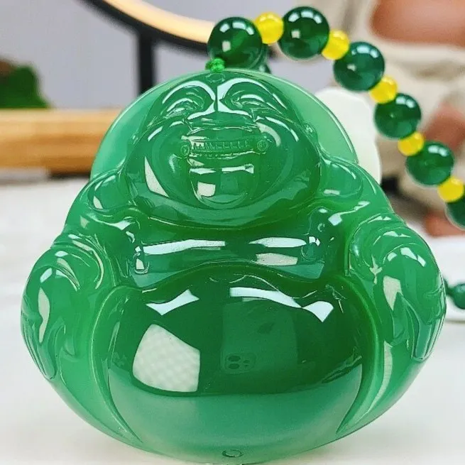 【镇店之宝】帝王绿大佛公  厚装笑脸大肚佛 附鉴定证书礼盒