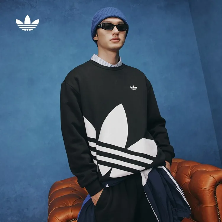 双旦礼遇阿迪达斯三叶草 经典抓绒圆领卫衣套头衫男女秋季 JL8383