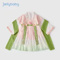 杰里贝比儿童连衣裙秋装国风唐装小童古风裙子汉服女童 JEG31871