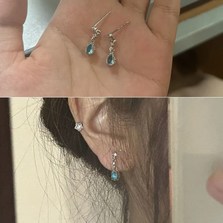 瓦尔登湖 精致锆石耳钉 小众高级感小巧法式气质mini耳环时尚设计