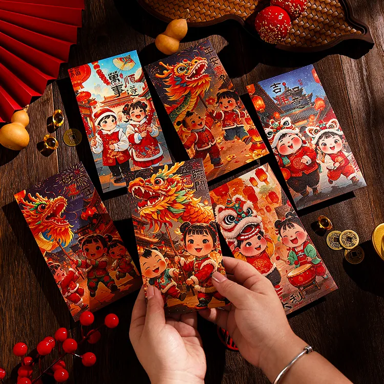 年画国潮红包新年财神福娃2025新款创意过年压岁钱包利是封春节