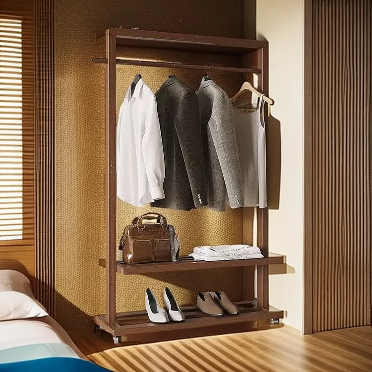 【居家好物】双杆挂衣架落地卧室简易衣帽架衣架落地式家用民宿移动