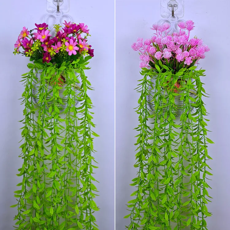 室内外仿真绿植垂柳墙上挂件花篮塑料假花仿真花挂墙装饰品小雏菊