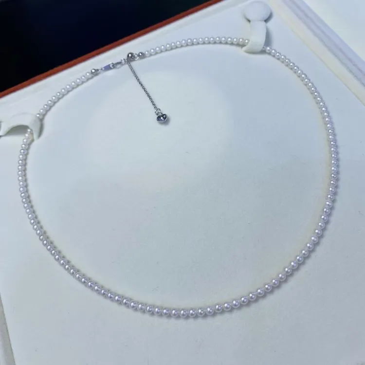 天然淡水小米珠项链百搭经典气质