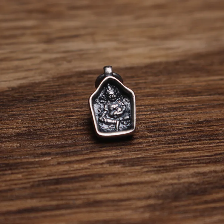 925银银制品 黄财神吊坠搭配星月菩提百香籽手工DIY文玩配饰侧挂