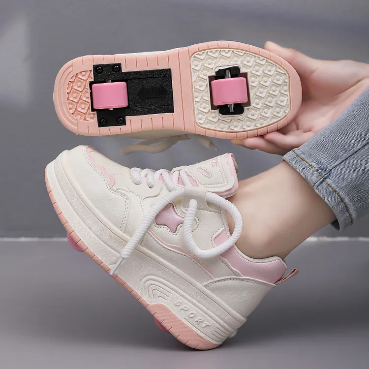 2025新款儿童暴走鞋男童爆走鞋双轮学生轮滑鞋四轮运动滑轮鞋女童