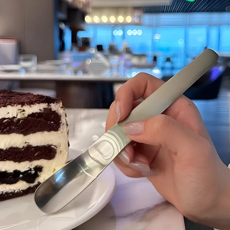 【热销爆款】钢勺甜品勺子吃蛋糕勺高颜值平头精致酸奶方头咖啡勺