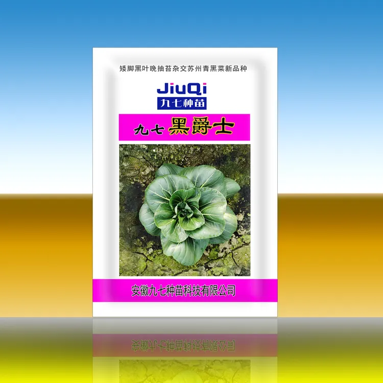 九七黑爵士种子杂交耐抽苔苏州青菜矮脚宽帮黑叶油亮蔬菜大棚