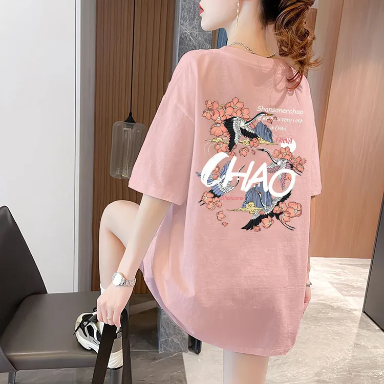 大码女装百搭纯棉短袖t恤女2025新款夏季宽松中国风洋气半袖上衣