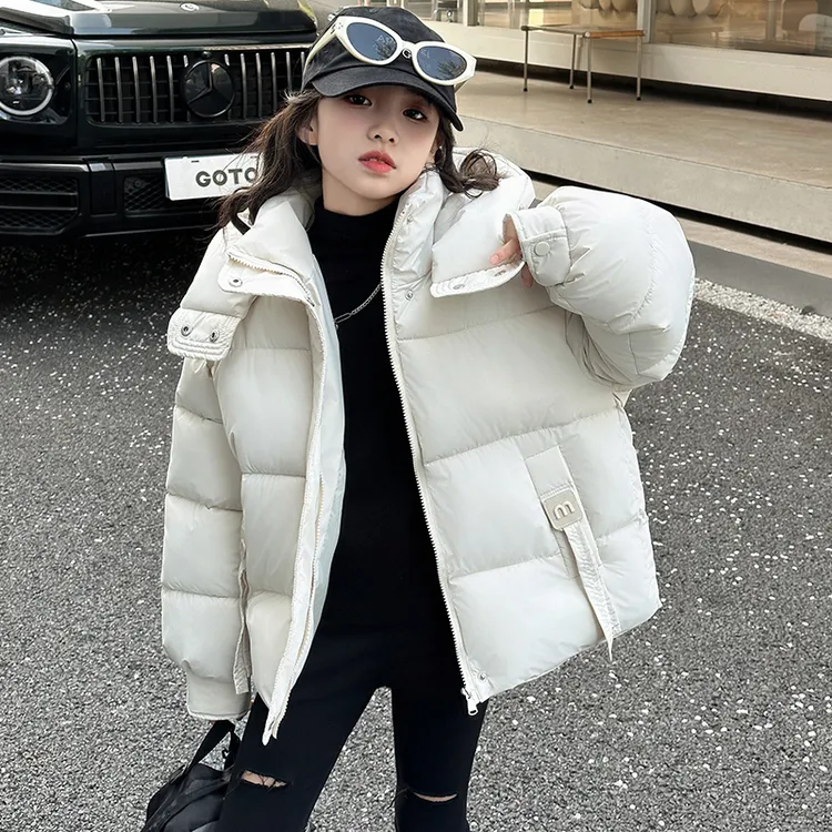 女童短款棉服冬装外套2024新款6-12岁15岁中大童冬季洋气加厚棉衣