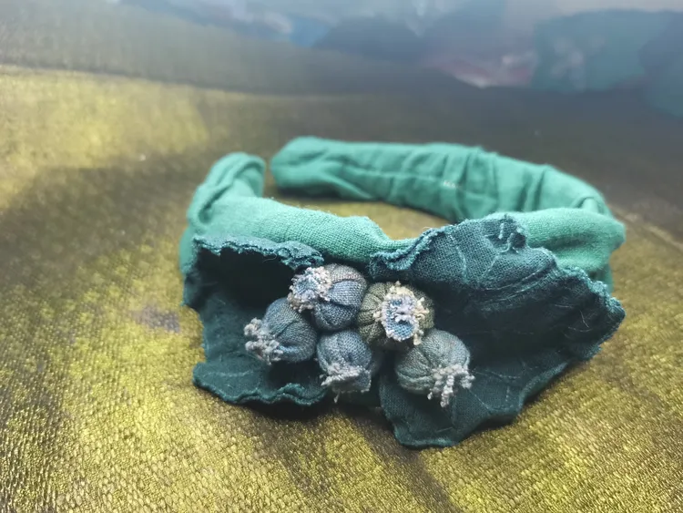 森系手织布发饰手工制作