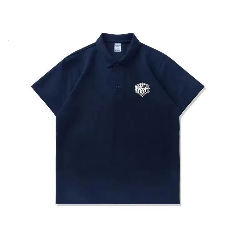 2024新款Polo衫男夏天短袖翻领藏青色男生显白珠地棉休闲青少年潮
