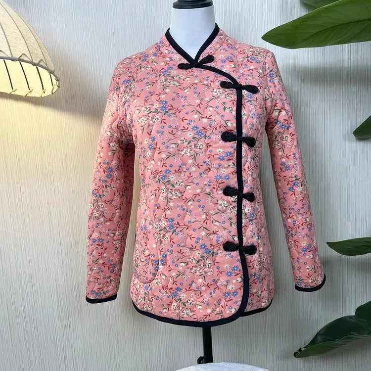 中国风小花袄加厚冬款网红短款棉服棉衣民族风冬季复古保暖