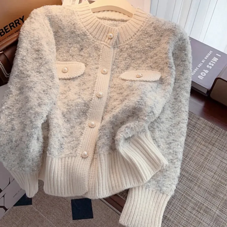 小香风针织开衫外套女春秋2025新款短款小个子毛衣韩版温柔百搭