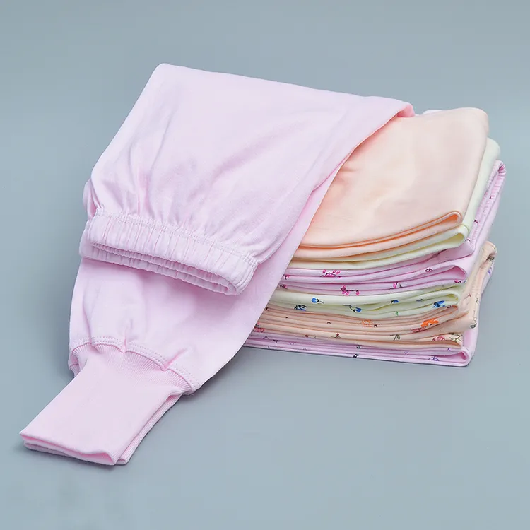 100%纯棉秋裤女高腰全棉线裤打底内穿纯色衬裤秋冬保暖棉毛裤