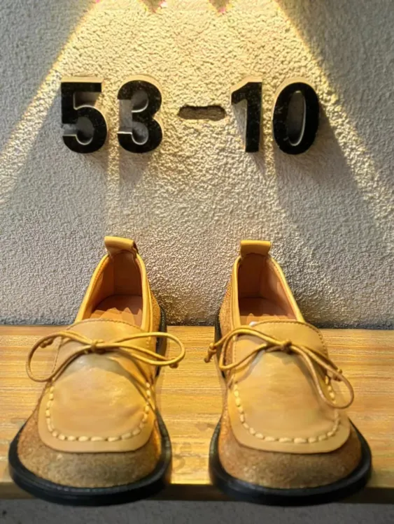 真皮女鞋皮鞋平底鞋低跟舒适单鞋女复古软皮软底百搭鞋乐福鞋牛皮