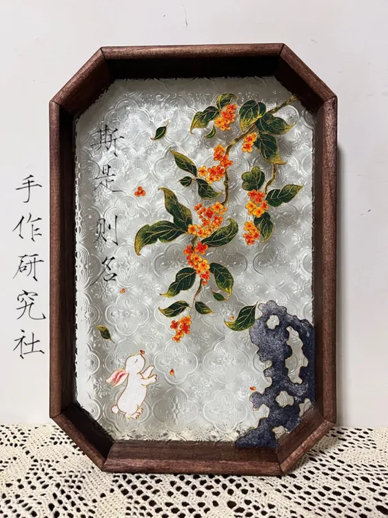 桂花兔｜掐丝珐琅材料包，包含视频教程（长29cm宽 20cm)