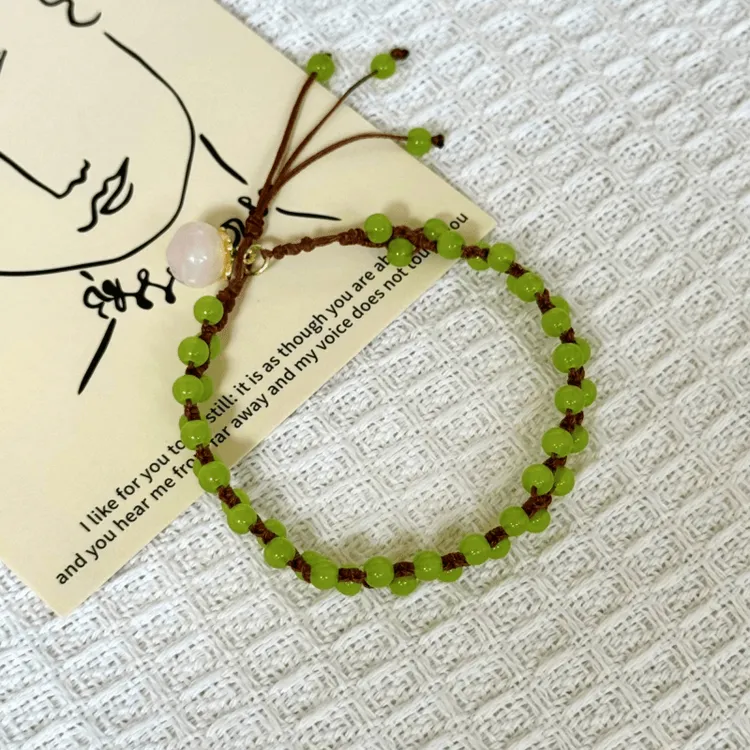 现代简约小青提手绳手工diy自制材料包送闺蜜情侣女朋友编绳礼物