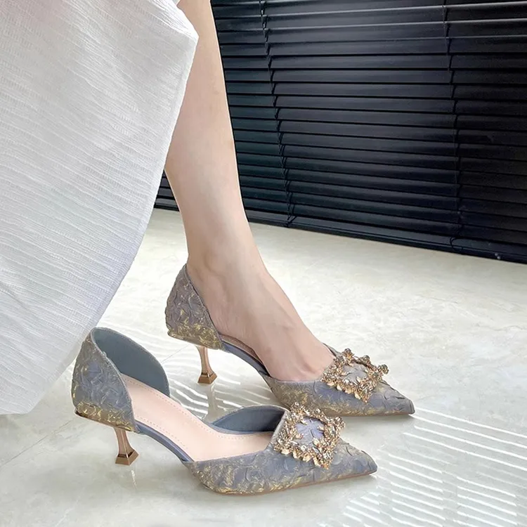 2025新款百搭洋气上档次轻奢单鞋高跟鞋法式小众夏季小众高跟鞋