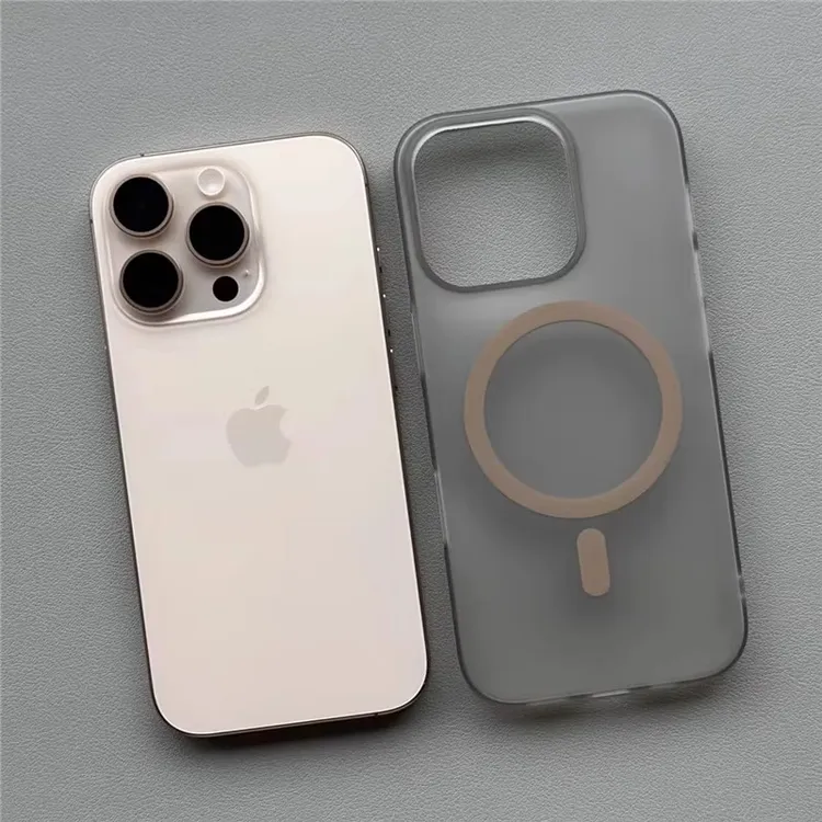 超薄磨砂沙漠金磁吸适用苹果13手机壳iPhone16promax硬1514防摔17