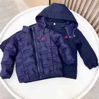 儿童外套羽绒服可拆卸内胆两件套蓝色休闲连帽加厚冬款中大童保暖