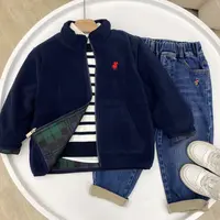 秋冬季新款中大童宝宝双面双穿棉衣休闲百搭加厚保暖立领棉衣